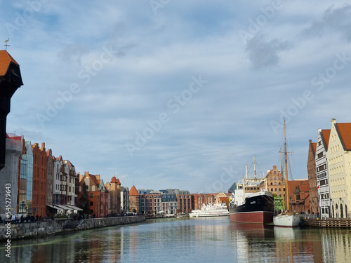 the beautiful place in Gdansk, near the river
