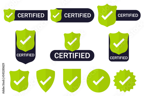 Certified network website stamp label. Vector illustration collection