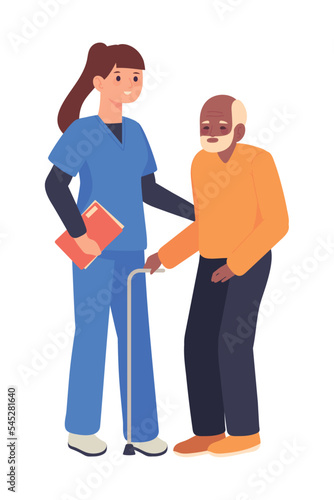 nurse with old man