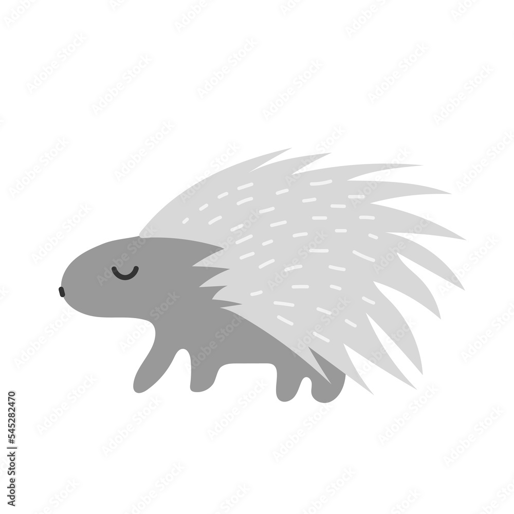 Porcupine african animal vector. Safari animal illustration on white background