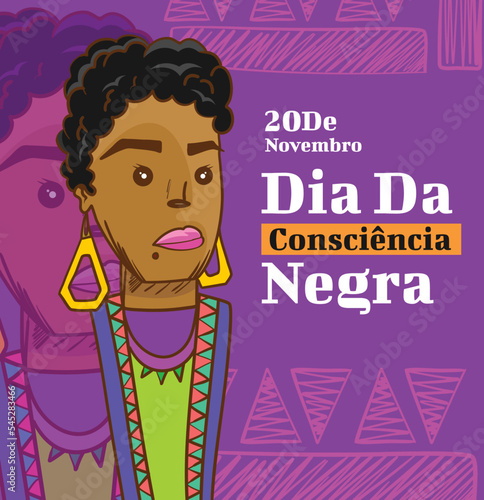 design for greeting commemorating 20 novembro dia da consciencia negra