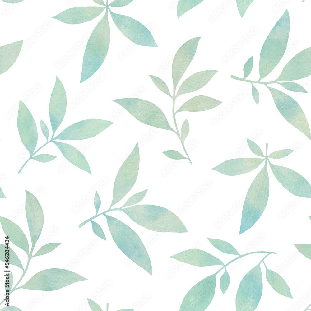Composition of green leaves and branches on a white background. suitable for the design of wrappers, wallpapers, wedding invitations, cards, greeting cards. Seamless watercolor floral pattern. Composition of green leaves and branches on a white background. suitable for the design of wrappers, wallpapers, wedding invitations, cards, greeting cards. Seamless watercolor floral pattern.
