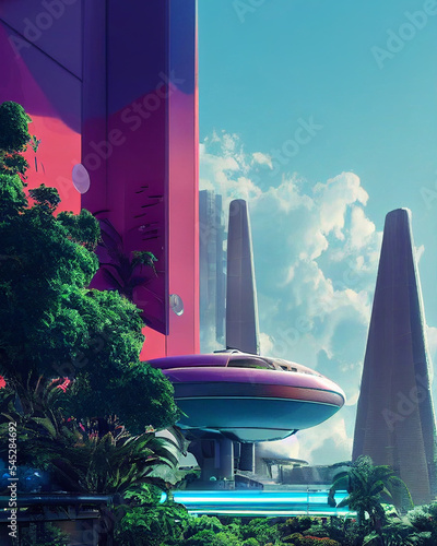 Blue Sky with Future City