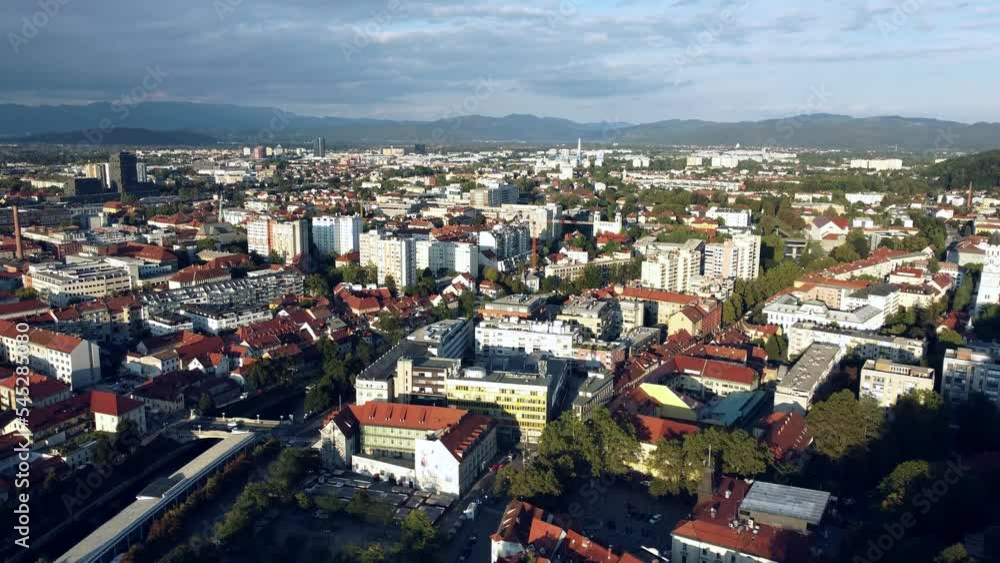 Aerial video of old town Ljubljana, Slovenia Aerial video of old town Ljubljana, Slovenia
