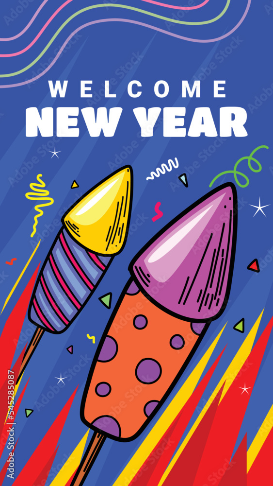 fireworks post story design welcomes the new year