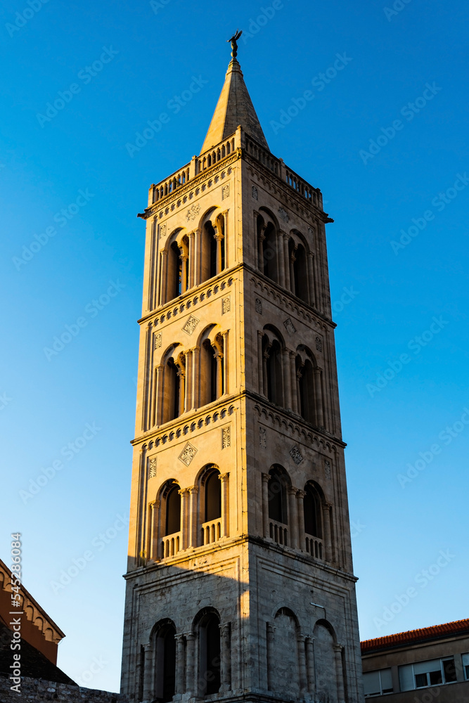 Bell tower of St. Anastasia Cathedral. Zadar, Croatia.