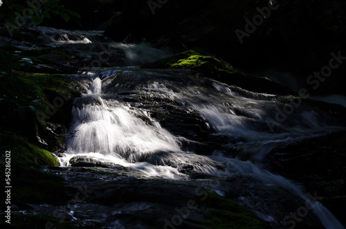 beautiful fresh green nature scenic landscape waterfall in deep tropical jungle rain forest © kazuhira