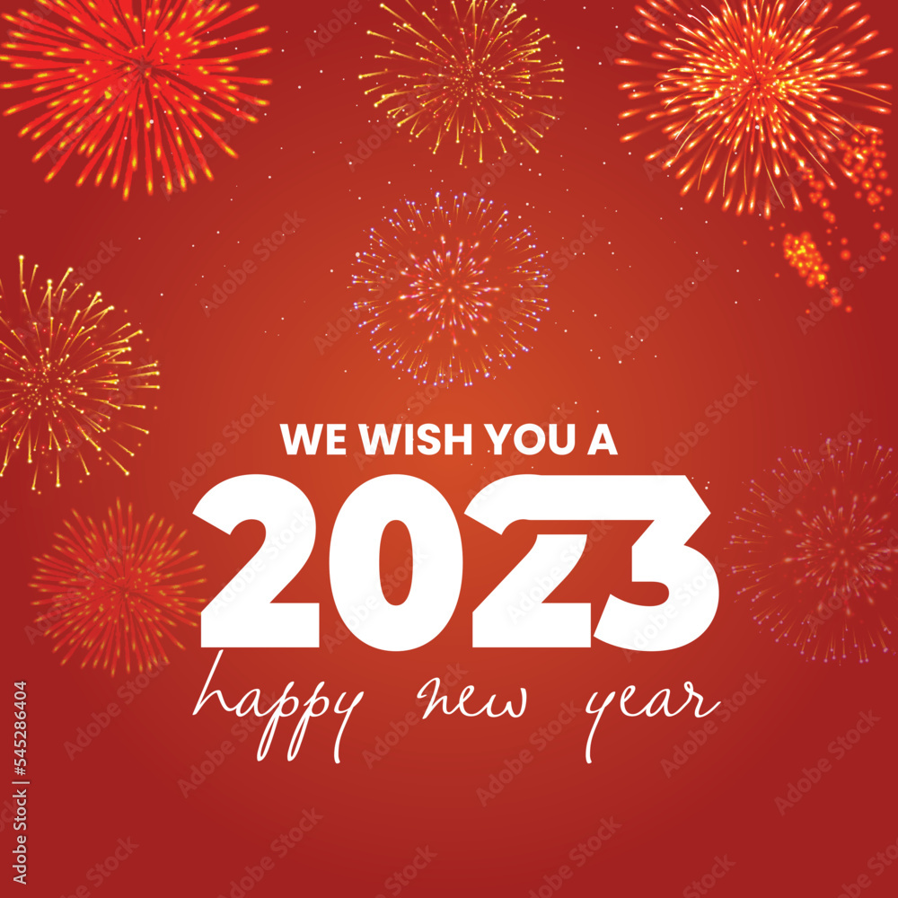celebration new year 2023 background with firework