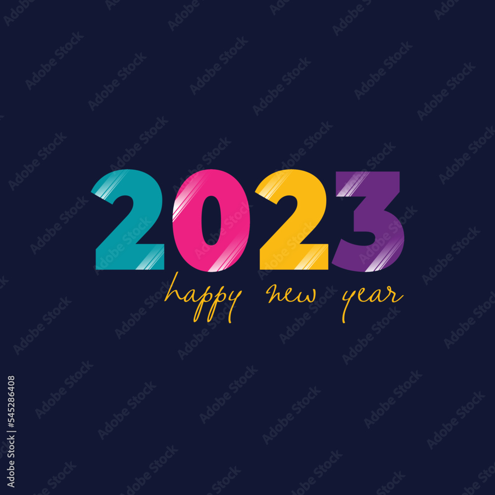 Happy New Year lettering typography realistic design Happy New Year lettering typography realistic design