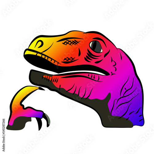 Vectorized illustration of dinosaur meme