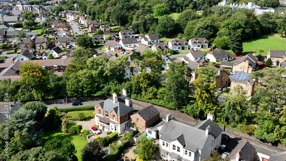 Aerial photo of Residential homes and Trees Larne County Antrim Northern Ireland Aerial photo of Residential homes and Trees Larne County Antrim Northern Ireland