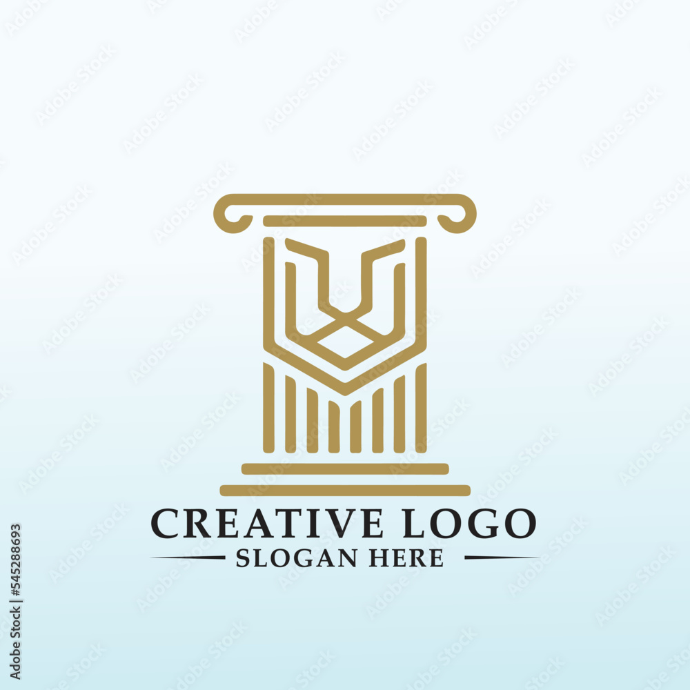 lion icon law firm Financial logo design lion icon law firm Financial logo design