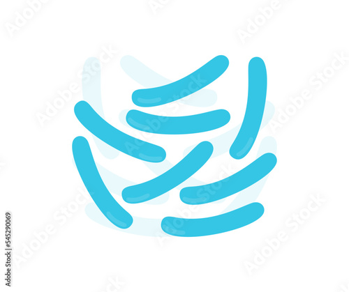 Bifidobacterium or lactobacillus microorganism logo design. Propionibacterium, lactobacillus, lactococcus, bifidobacterium, streptococcus thermophilus, escherichia coli vector design and illustration.