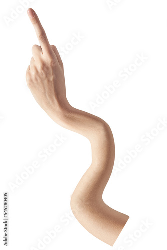 brazo ondulado de goma / persona de goma / brazo ondulado señalando