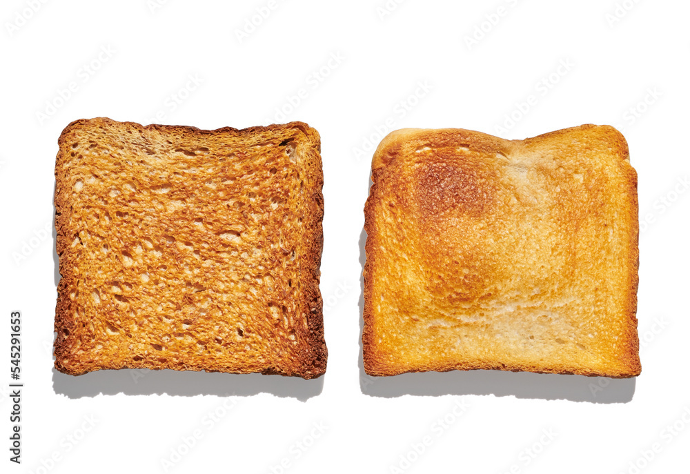 Roasted toast on white background Roasted toast on white background