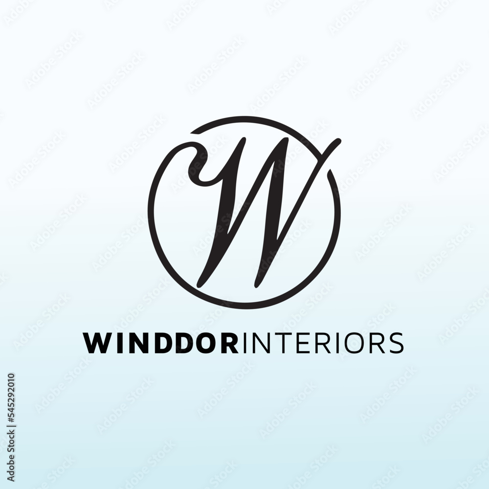Interiors letter W logo design