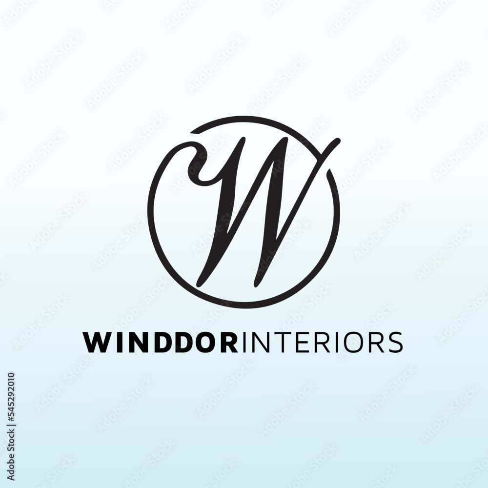 Interiors letter W logo design Interiors letter W logo design
