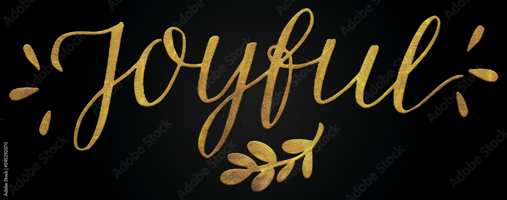 Joyful golden calligraphy design banner Joyful golden calligraphy design banner