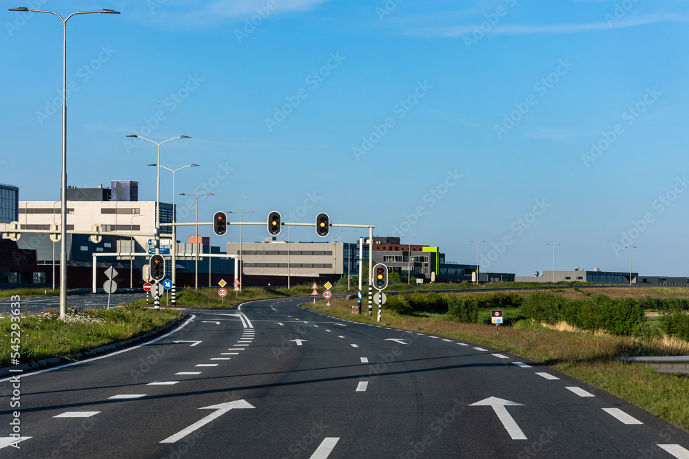Traffic lights on the highway in the Netherlands