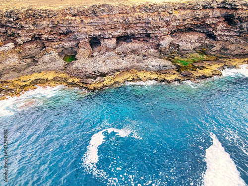 Cliff on the coast of Lanzarote photo