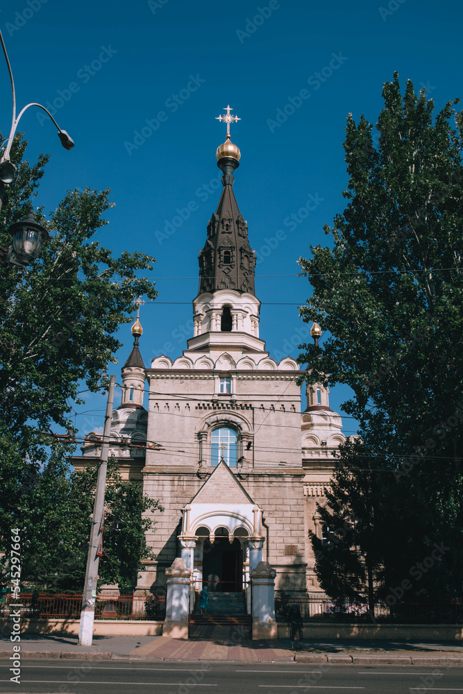 Mykolaiv, Ukraine - September 4, 2021. Cathedral of the Kasperovskaya Icon of the Mother of God. temple was built in honor of one of the most revered icons - icons of the Mother of God Kasperovskaya