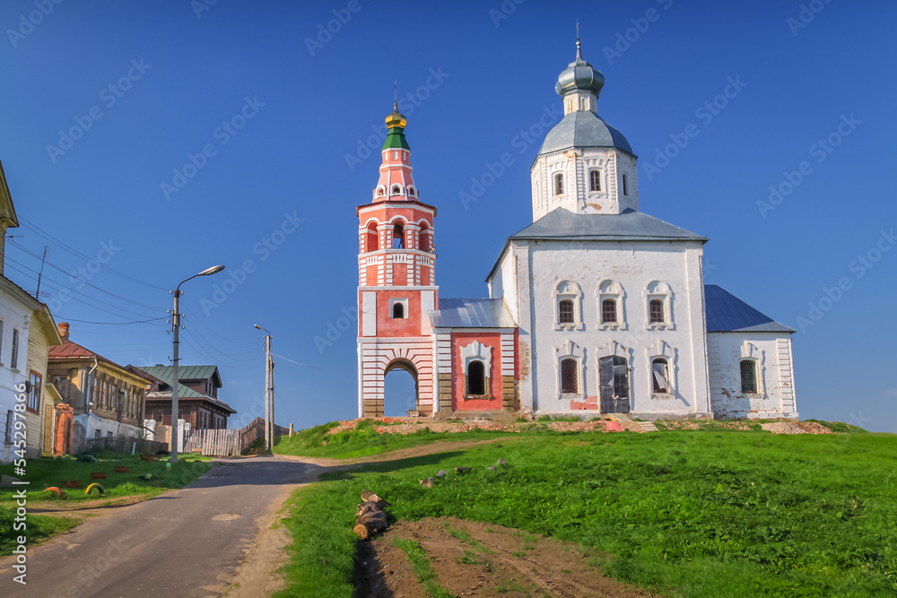 Orthodox church at golden sunset, Suzdal, Russia