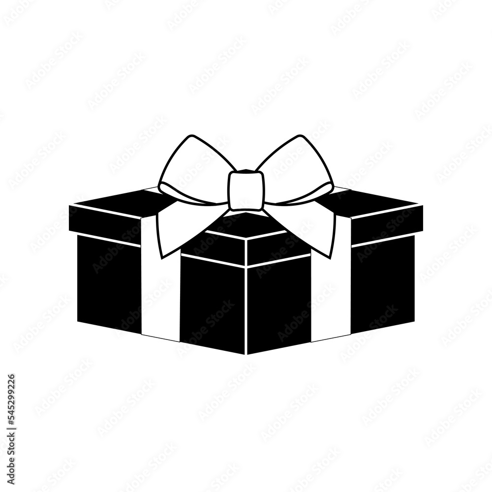 Simple illustration of Christmas gift box for Christmas holiday