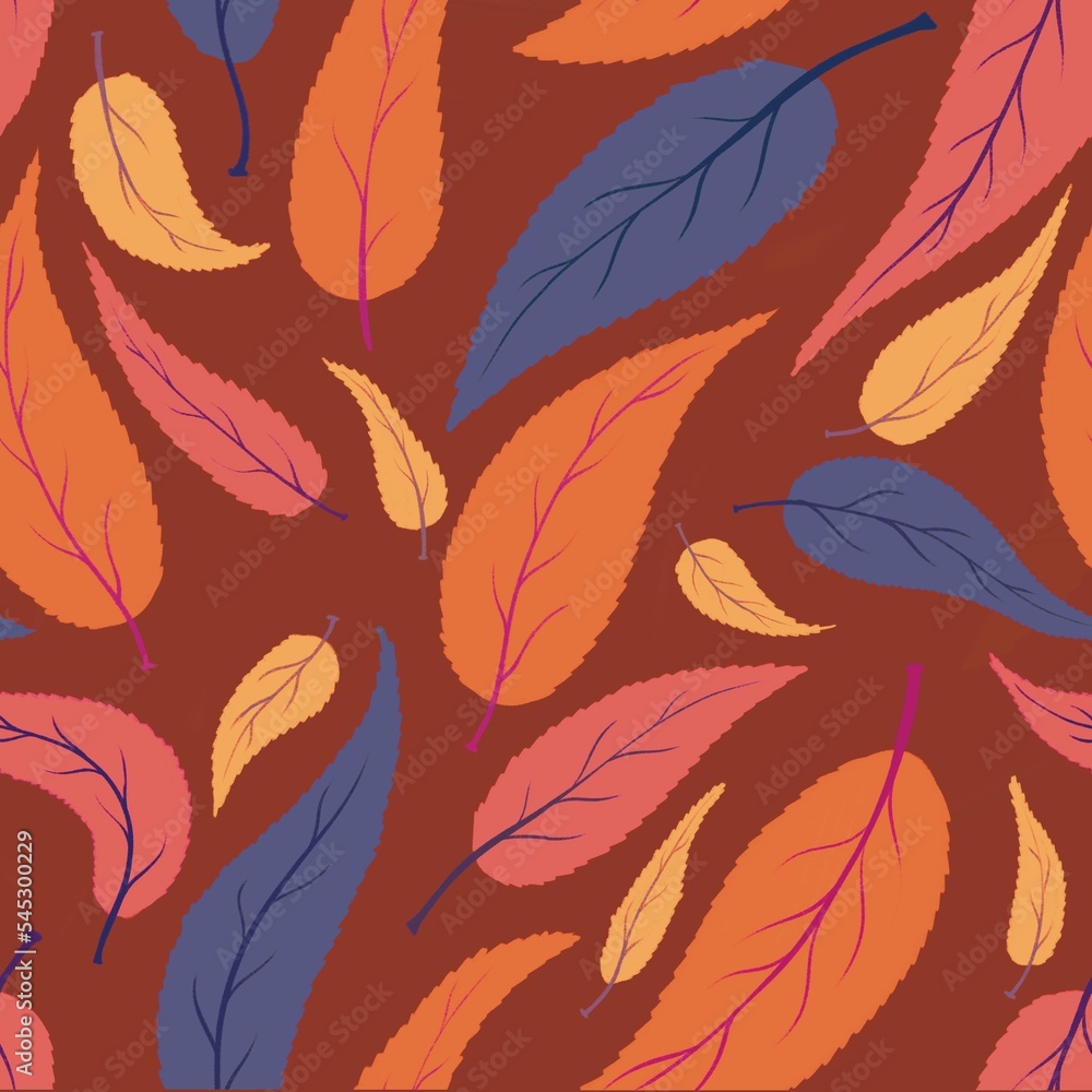 Colorful autumn leaves pattern Illustration Colorful autumn leaves pattern Illustration