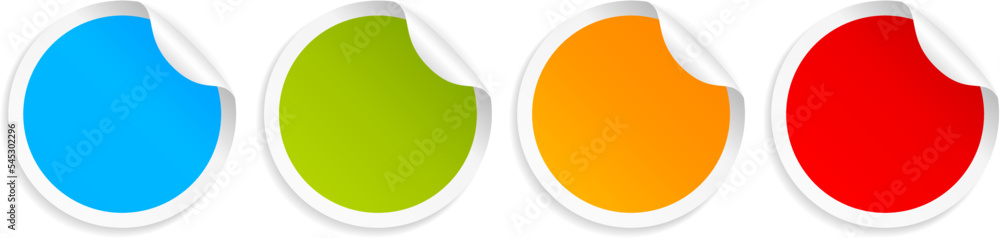 Round vector sticker, blank note paper