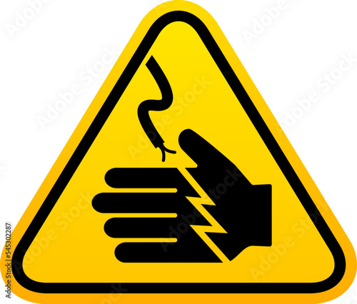 High voltage cable warning sign, electric shock risk
