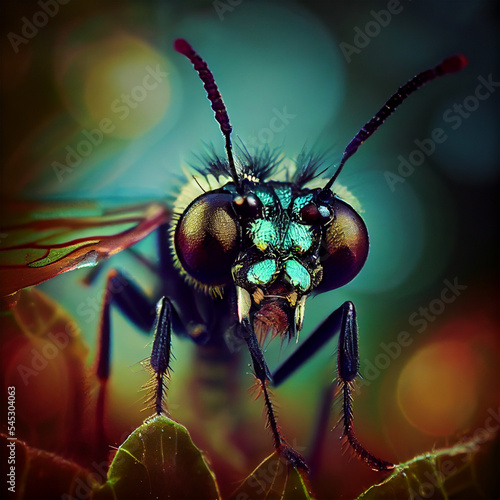 closeup of insects at night in the forest © AICreations