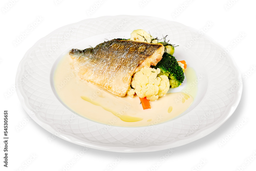 Grilled Fish Fillet with BBQ Vegetables Grilled Fish Fillet with BBQ Vegetables