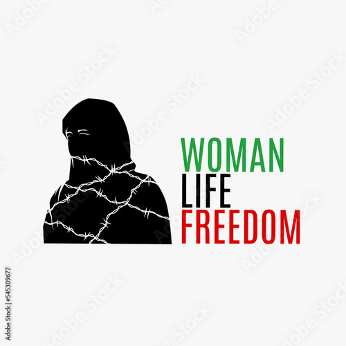 illustration vector of woman life freedom,iranian protest,perfect for poster,etc.