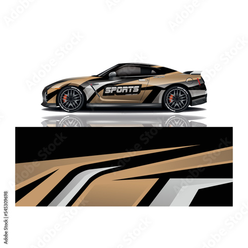 Car decal wrap design vector