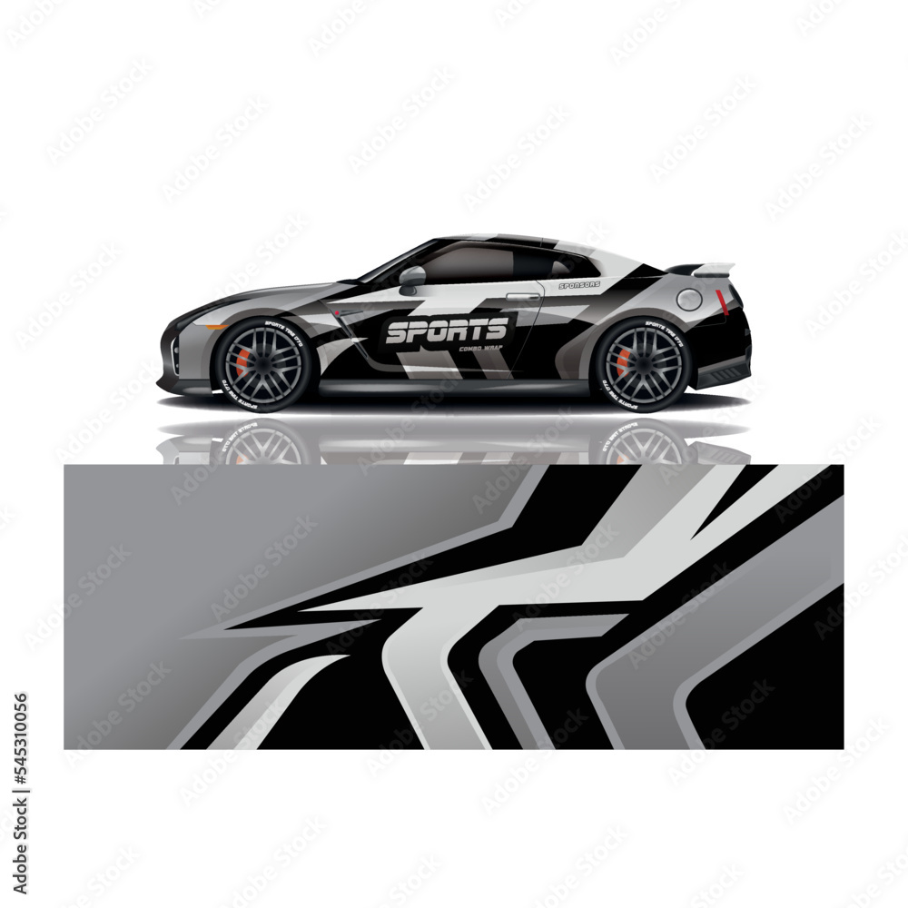 Car decal wrap design vector