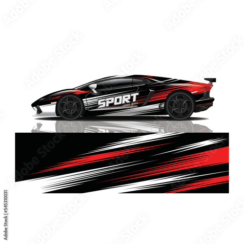 Car decal wrap design vector