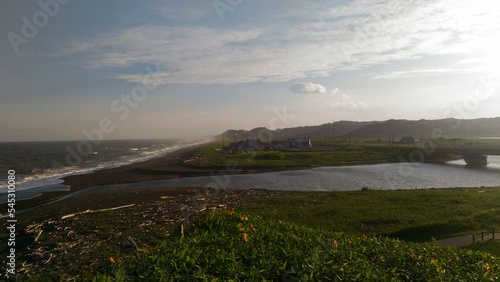 sunset over the river