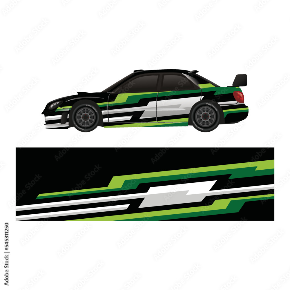 Car decal wrap design vector