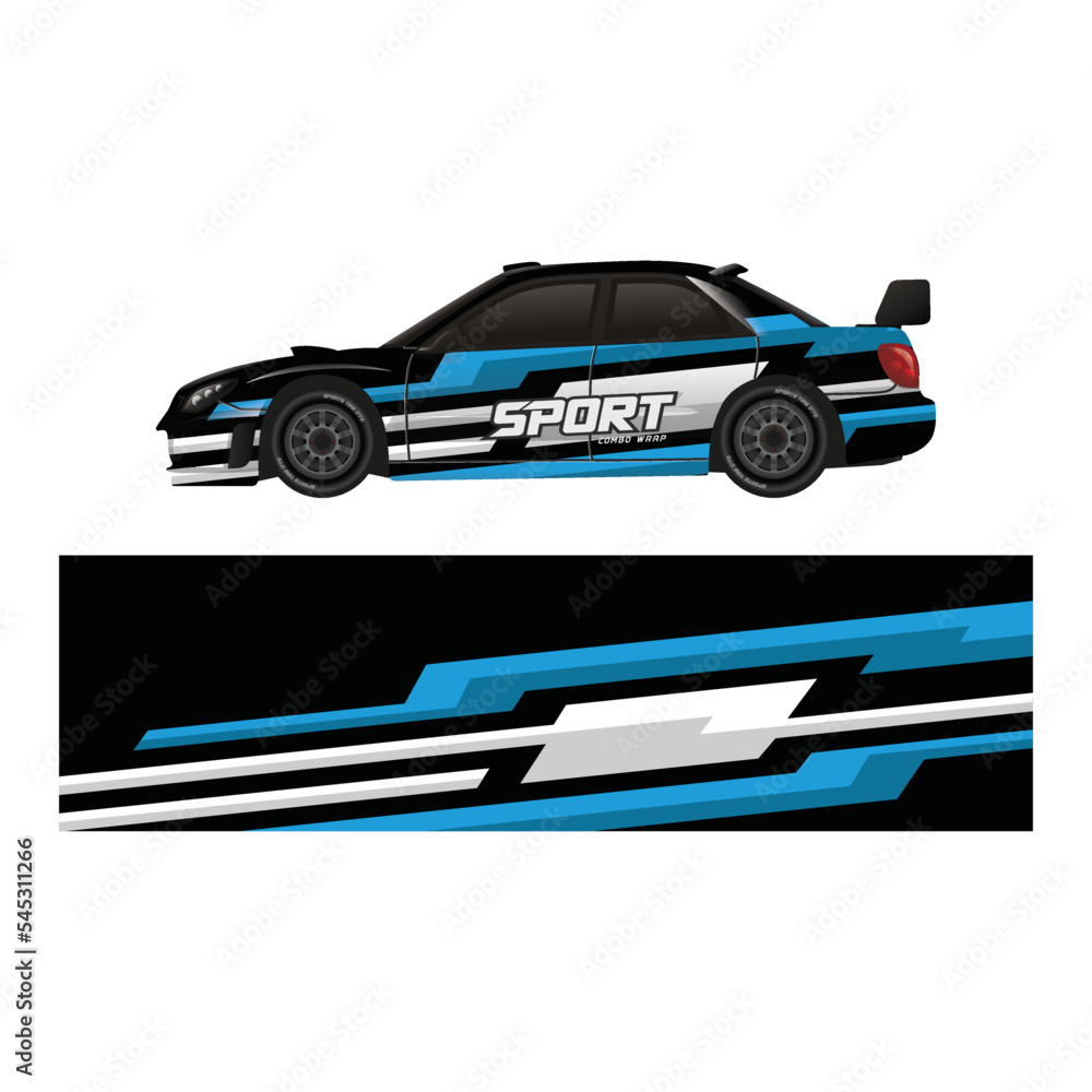 Car decal wrap design vector