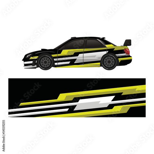 Car decal wrap design vector