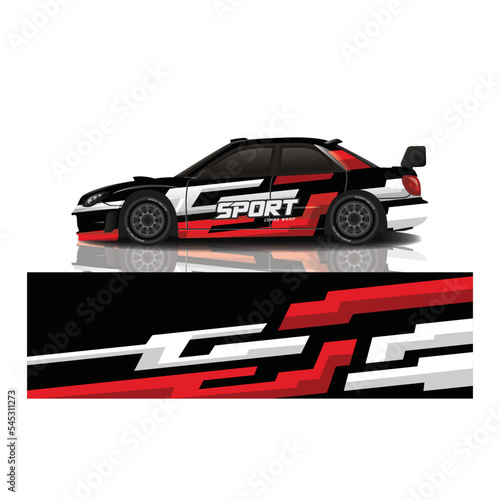 Car decal wrap design vector