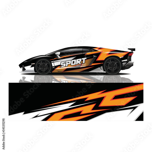 Car decal wrap design vector