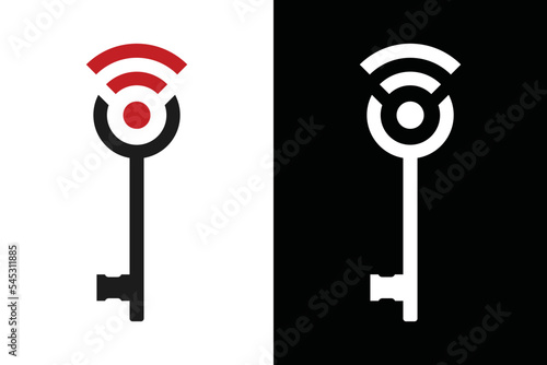 Key and signal concept. Very suitable for symbol, logo, company nyame, brand name, personal name, icon and many more. photo