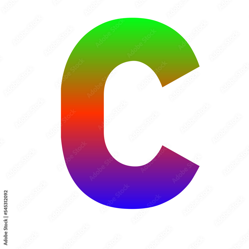 Upper case example characters in gradient neon color Upper case example characters in gradient neon color
