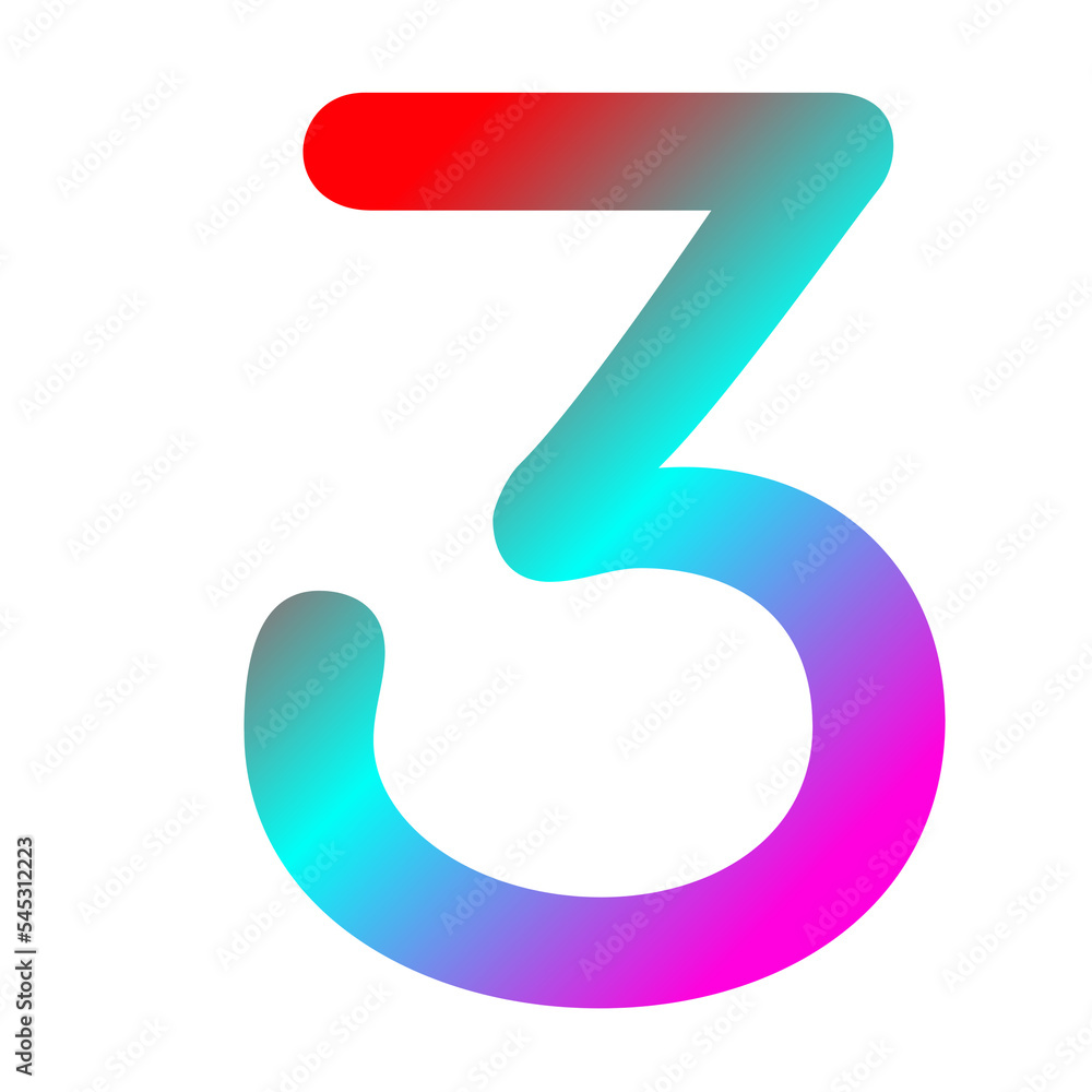 Gradient neon color numbers illustration 