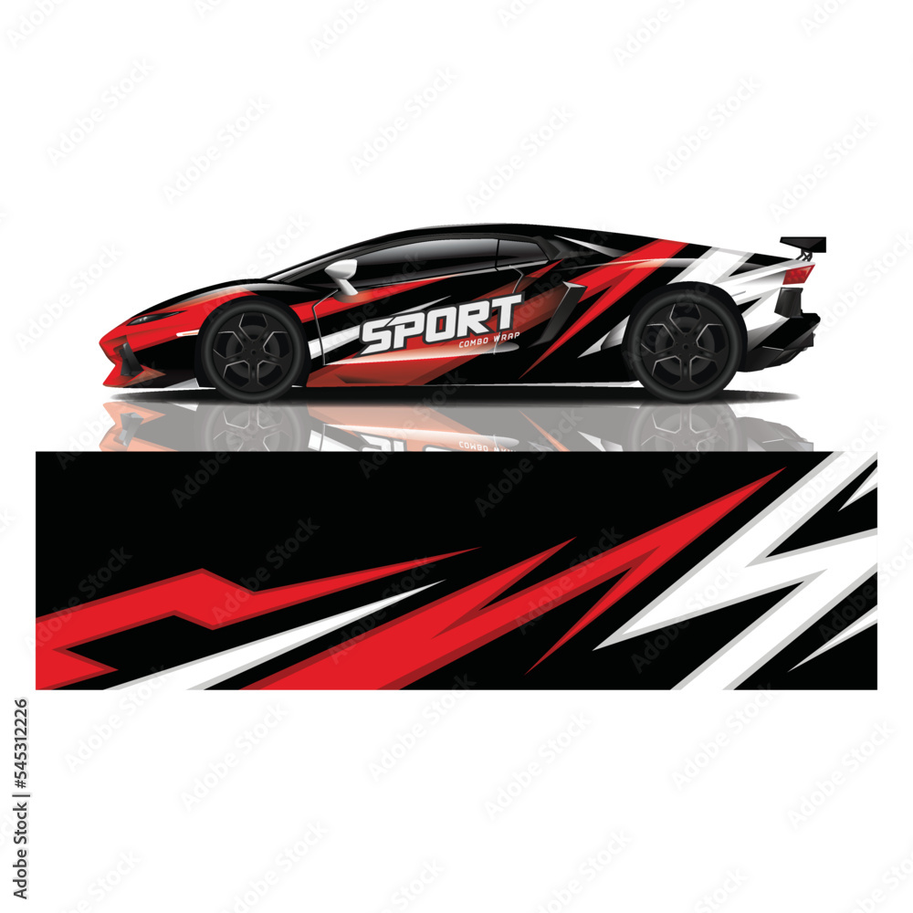 Car decal wrap design vector