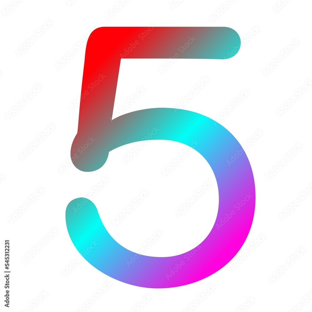Gradient neon color numbers illustration Gradient neon color numbers illustration