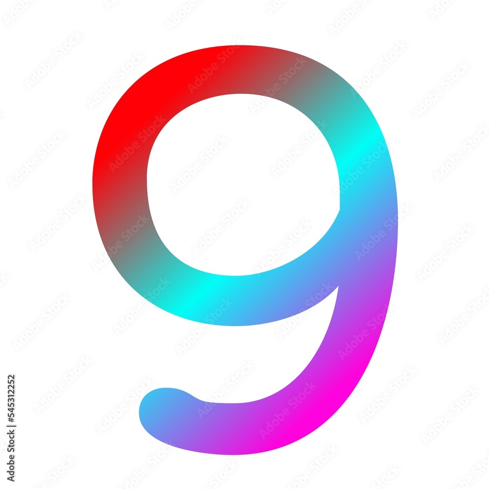 Gradient neon color numbers illustration Gradient neon color numbers illustration
