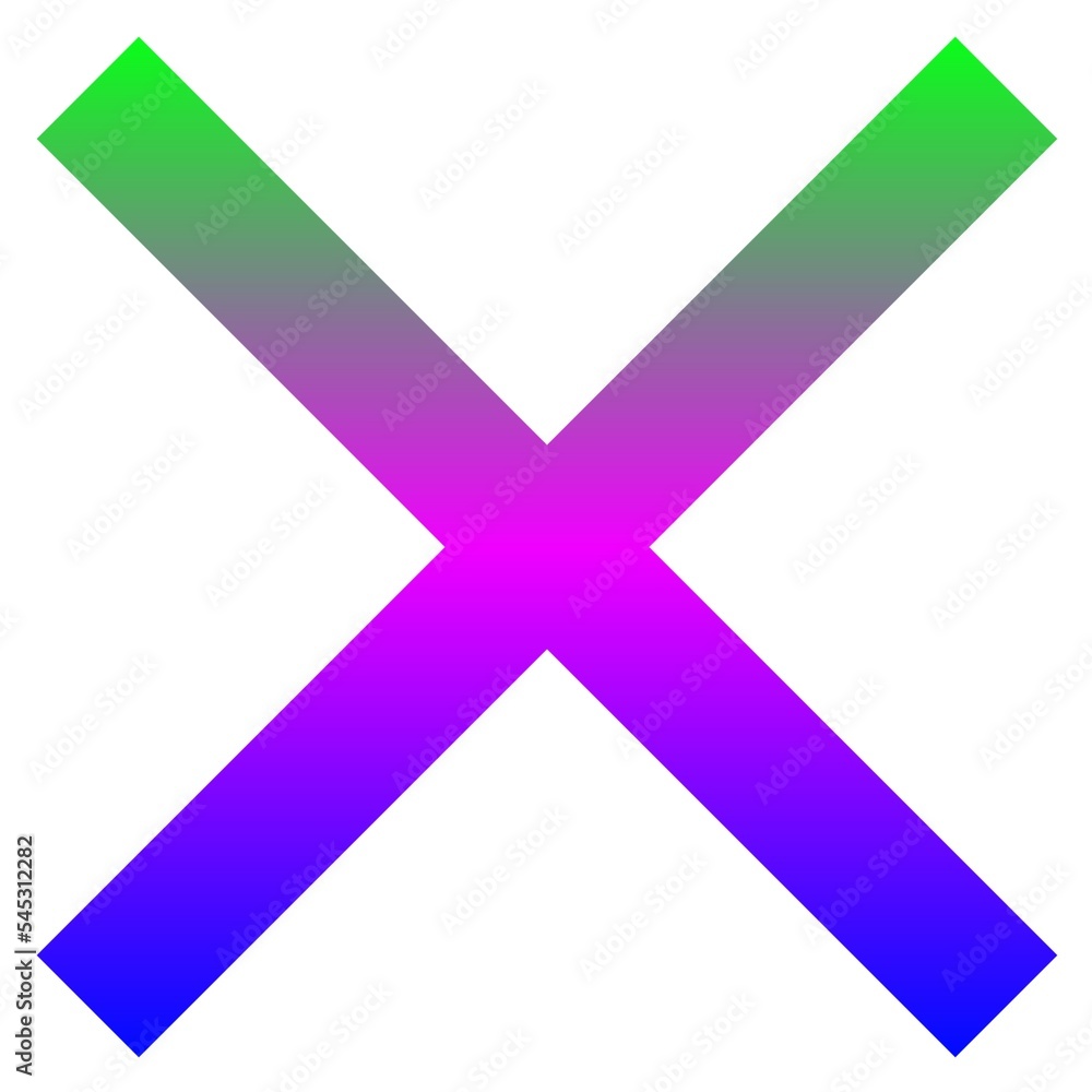 The upper case X in gradient green, purple, and blue color The upper case X in gradient green, purple, and blue color