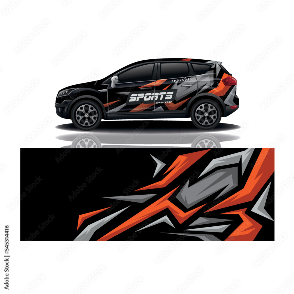 Fototapeta premium Car decal wrap design vector